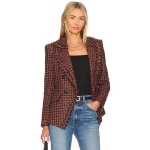 NEW Veronica Beard Dickey Blazer Jacket Taja Tweed Houndstooth Double Breasted
